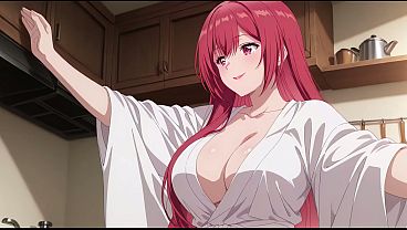Anak Tiri Pulang Cepat, Lihat Istri Bokap Masak Cuma Pakai Kimono Super Seksi. Kureha Enomoto Cosplay Mesum Bikinan Ai.